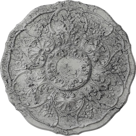 Ekena Millwork Cornelia Ceiling Medallion (Fits Canopies up to 4"), 22 1/2"OD x 1 1/2"P, Ultra Pure White Crackle CM22CNUWC